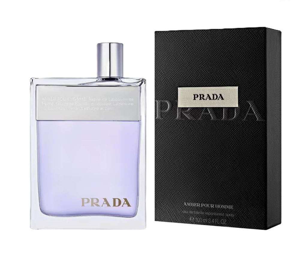 Prada Amber Pour Homme EDT 100 ML with its package – niche perfume for men