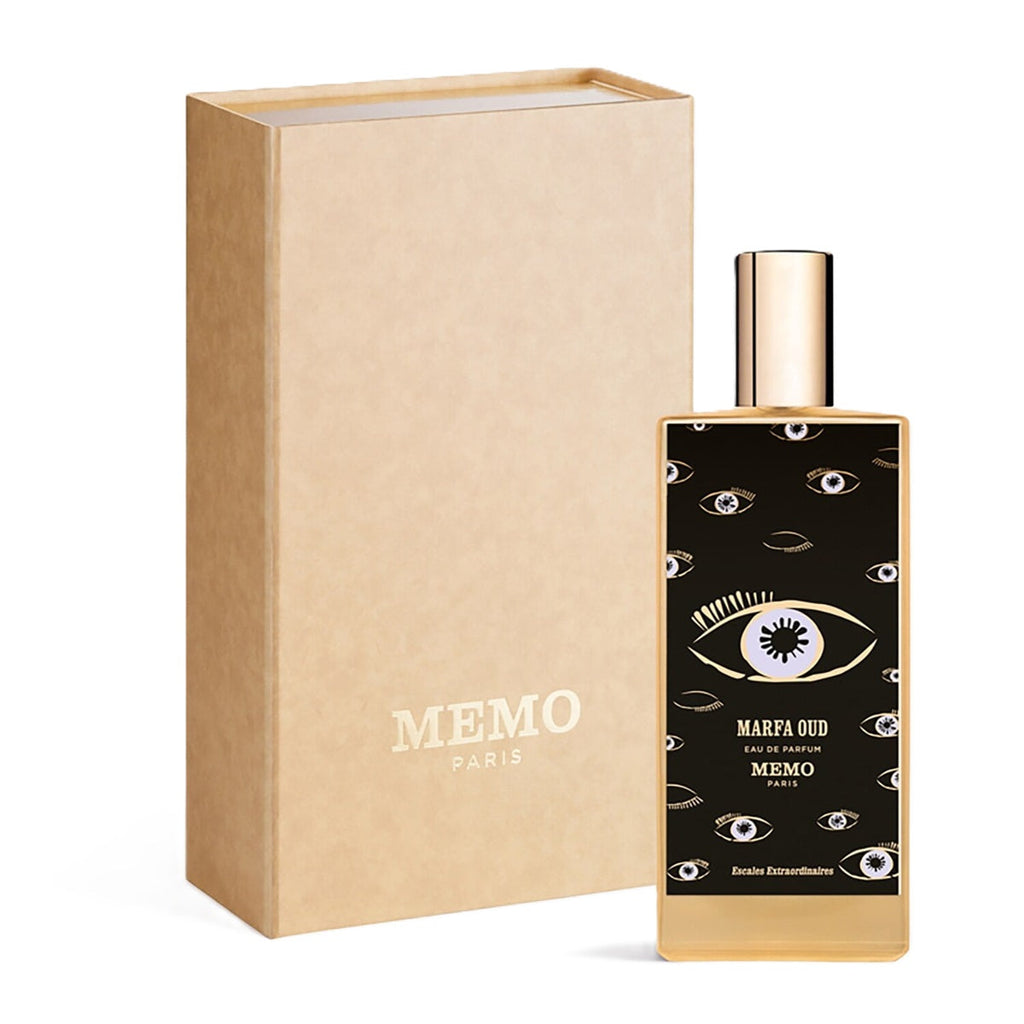 Memo Marfa Oud EDP 75 ML with its package – niche perfume for unisex