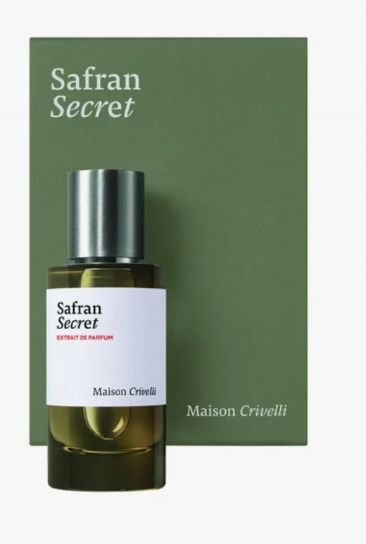 Maison Crivelli Safran Secret Extrait De Parfum 50 ML with package