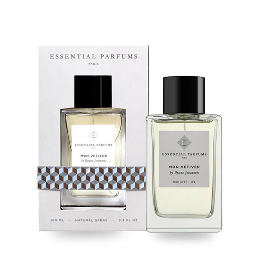 Essential Parfums Mon Vetiver Edp 100?ml with its package – luxury perfume set for unisex