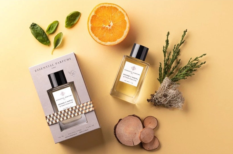 Essential Parfums Orange x Santal Edp 100?ml in lifestyle – luxury perfume set for unisex
