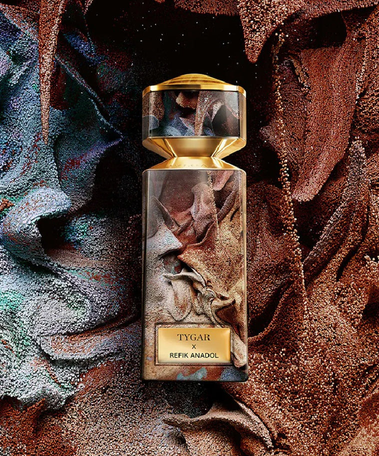 Bvlgari Le Gemme Tygar X Refik Anadol EDP 125 ml in lifestyle – luxury niche perfume for men