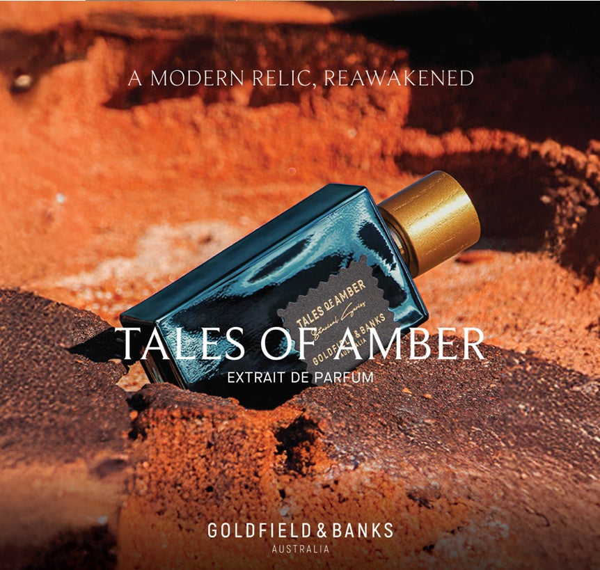 Goldfield & Banks Tales of Amber 100?ml in lifestyle – luxury perfume set for unisex