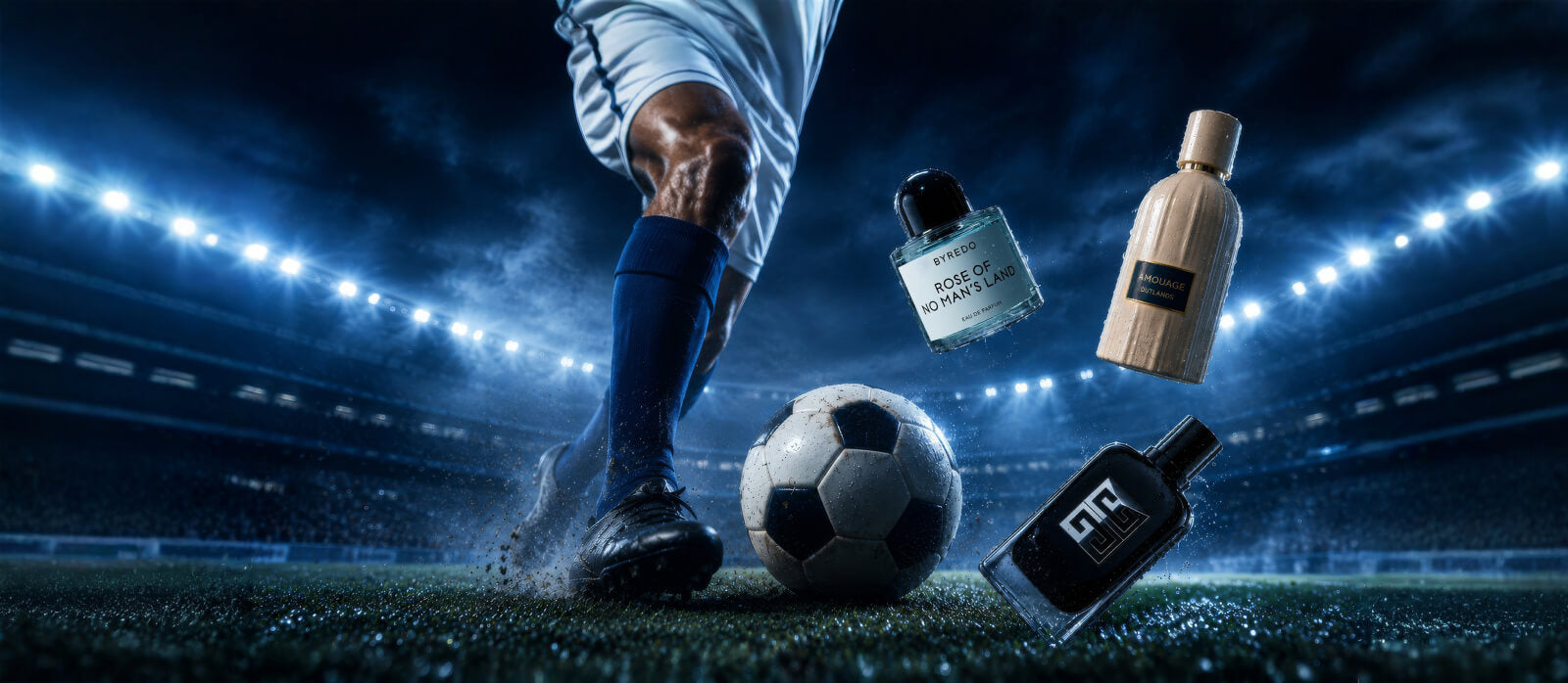 Shop men's niche perfumes in UAE — Byredo Rose of No Man's Land, Amouage Outlander and Givenchy Gentleman at Perfume Dubai