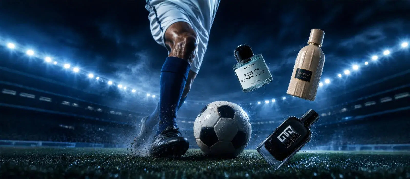 Shop men's niche perfumes in UAE — Byredo Rose of No Man's Land, Amouage Outlander and Givenchy Gentleman at Perfume Dubai